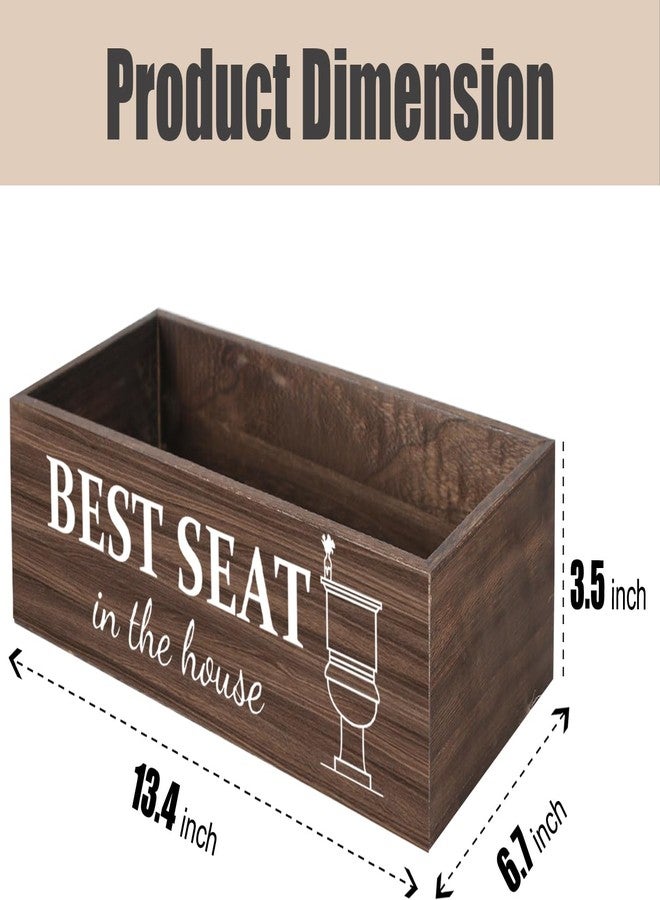 CuffUp Bathroom Decor Box, Toilet Paper Basket 2 Sides Signs Farmhouse Bathroom Toilet Basket Tank Topper Rustic Farmhouse Home Decor for Livingroom Kitchen（One Dark Brown Box） - Image 4