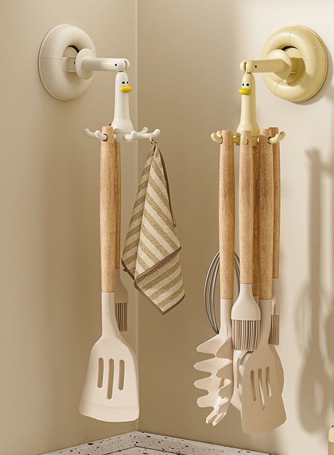 HOMESTAR Hanging Utensil Holder Hooks Kitchen Utensil Hanger Wall Mount 360° Rotating Folding Hook Strong Suction Cup Hook Utensil Rack for Kitchen Bathroom Cabinet （1pc） - Image 3