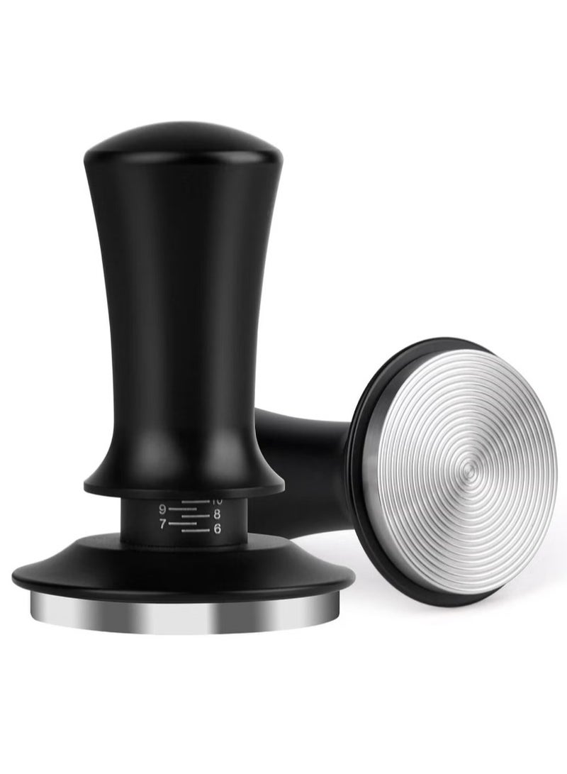 Ainawo 58MM Espresso 30lb Constant Force Coffee Tamper Spring Loaded Tamper With Stainless Steel Base And Matching Stand Black - Image 1