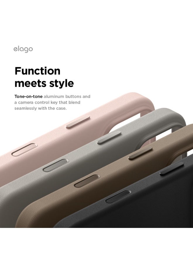 Elago Magnetic Leather case for iPhone 17 Pro MAX (2025) [Camera Control Button Cover] Vegan Leather, Shockproof, Water-Resistant [Magsafe Compatible] - Light Pink - Image 5