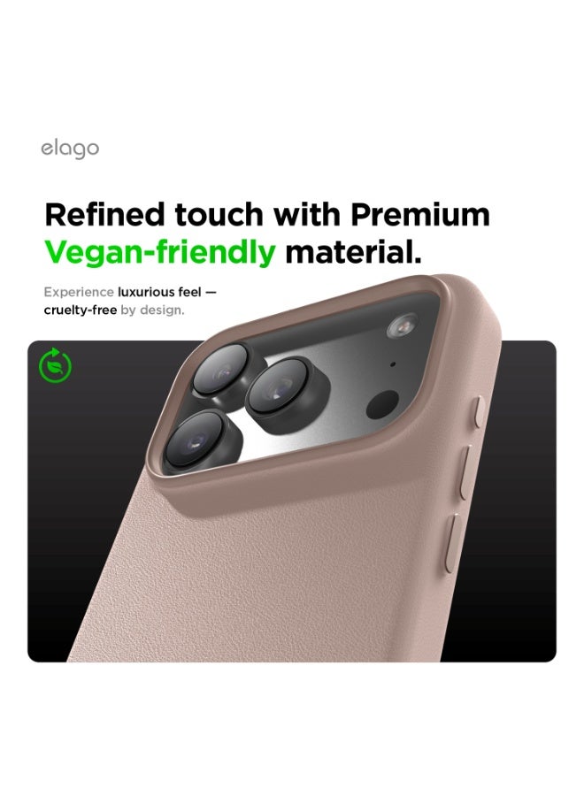 Elago Magnetic Leather case for iPhone 17 Pro MAX (2025) [Camera Control Button Cover] Vegan Leather, Shockproof, Water-Resistant [Magsafe Compatible] - Light Pink - Image 3