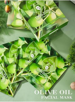 OYAX Facial Sheet Mask Olive Oil Skin Care Face Masks Overnight Collagen Clarifying Nourishing Firming Beauty Facial Mask Anti-aging Hydrating  - Image 4