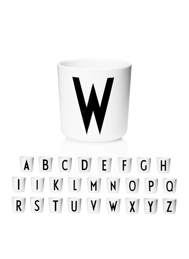 Design letters - Melamine Sippy Cups For Baby 7 Oz Az ; Kids Cups Designed In Denmark Reusable Cup For Baby 6+ Month;Learning Cup Bpa/Bps Free ; Children Drinking Cup Dishwasher Safe Toddler Cup White - Image 1