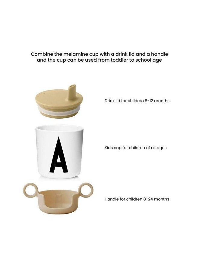 Design letters - Melamine Sippy Cups For Baby 7 Oz Az ; Kids Cups Designed In Denmark Reusable Cup For Baby 6+ Month;Learning Cup Bpa/Bps Free ; Children Drinking Cup Dishwasher Safe Toddler Cup White - Image 1