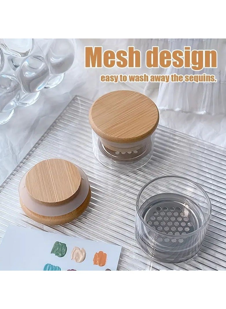 Goolsky Nail Art Thickened Glass Crystal Cup For Brush Cleaning With Stainless Steel Mesh Filter Nail Brush Container Mini Dish Bowl Glassware Tool Manicure Art Equipment  - Image 1