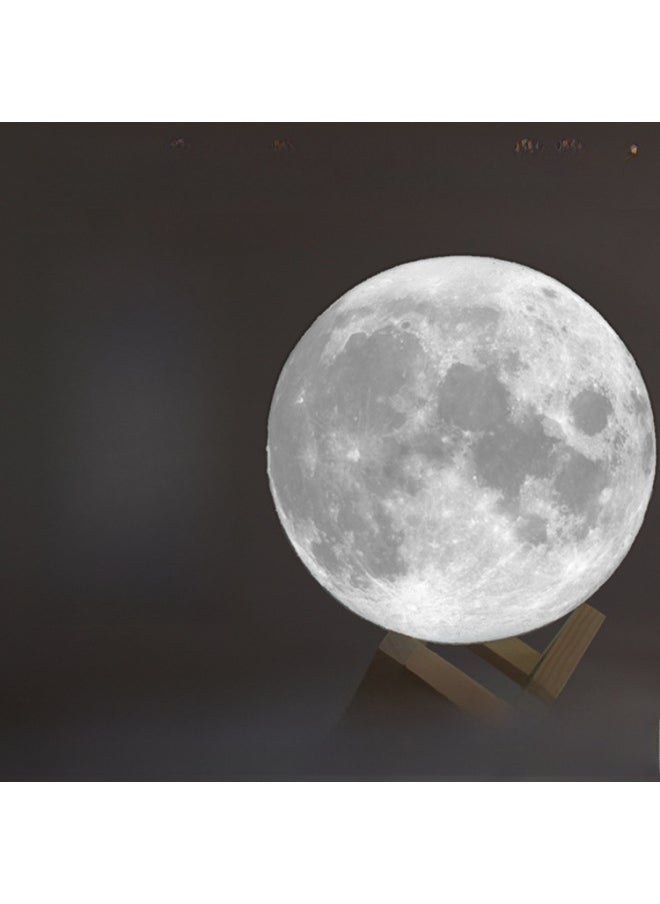 Generic - 3d Printed Moon Lamp Unique Night Light Valentine's Day Qixi Festival Gift Miniature Lunar Surface Landscape Illumination-Light Source Power:Remote Control Two-color-Light Color:18CM - Image 1