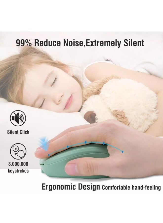 Nengshi M256 Dual Mode Wireless, Bluetooth  Silent Click Mouse - Optical Sensor 1200 DPI Rechargeable USB C - Image 5