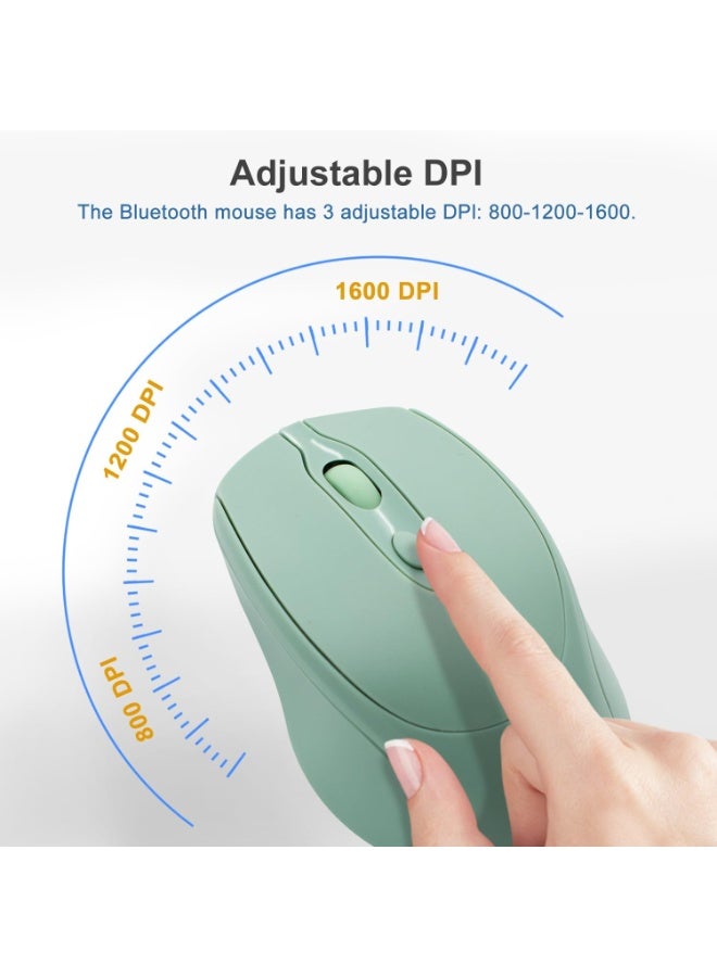 Dual Mode Wireless 2.4Ghz , Bluetooth 5.2  Silent Click Ergonomic Mouse - Optical Sensor 1600 DPI Rechargeable USB C for Laptop/PC/iPad/MacBook Pro/Air - Image 2