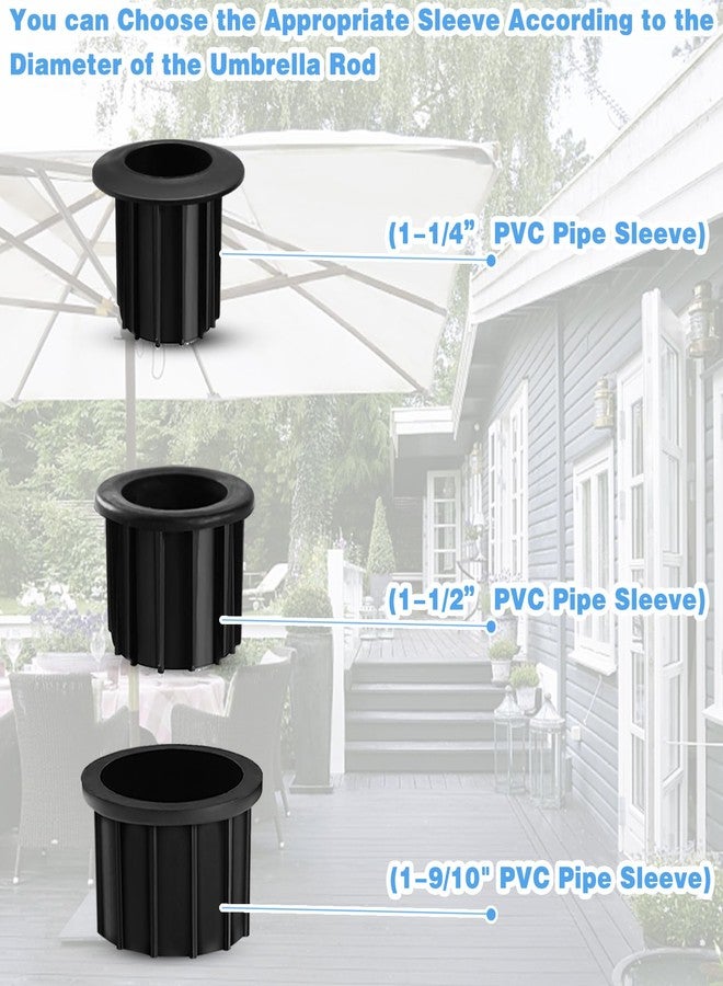 CANIPHA Umbrella Pole Replacement Umbrella Mount, Metal Deck Umbrella Holder Outdoor, Universal Umbrella Replacement Parts Tube Bracket, Heavy-Duty Umbrella Base Holder Tube Bracket for Balcony Pool (Black) - Image 3