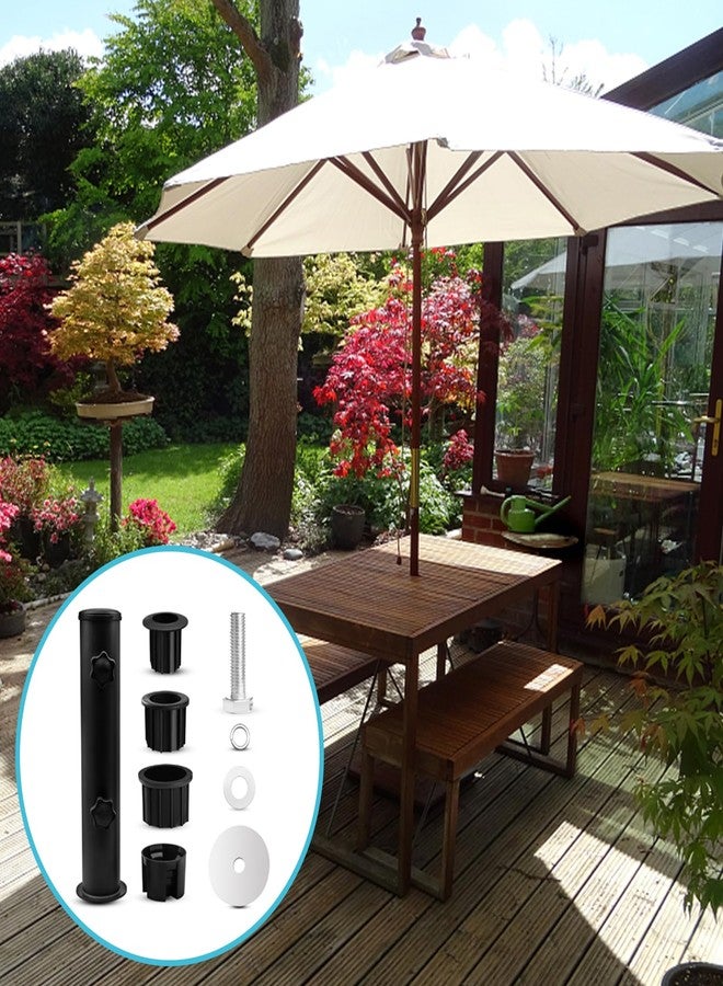 CANIPHA Umbrella Pole Replacement Umbrella Mount, Metal Deck Umbrella Holder Outdoor, Universal Umbrella Replacement Parts Tube Bracket, Heavy-Duty Umbrella Base Holder Tube Bracket for Balcony Pool (Black) - Image 5