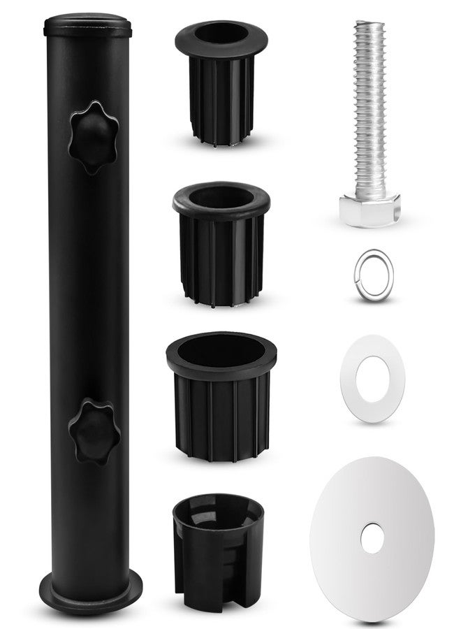 CANIPHA Umbrella Pole Replacement Umbrella Mount, Metal Deck Umbrella Holder Outdoor, Universal Umbrella Replacement Parts Tube Bracket, Heavy-Duty Umbrella Base Holder Tube Bracket for Balcony Pool (Black) - Image 1