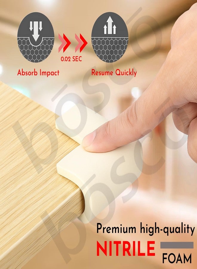 Bosco Baby Corner Guards - Pre-Taped Safety Edge Protectors for Furniture | Childproof Foam Cushions with Strong 3M Adhesive | Soft Baby Proofing for Sharp Corners - Pack of 4 (White) - Image 4