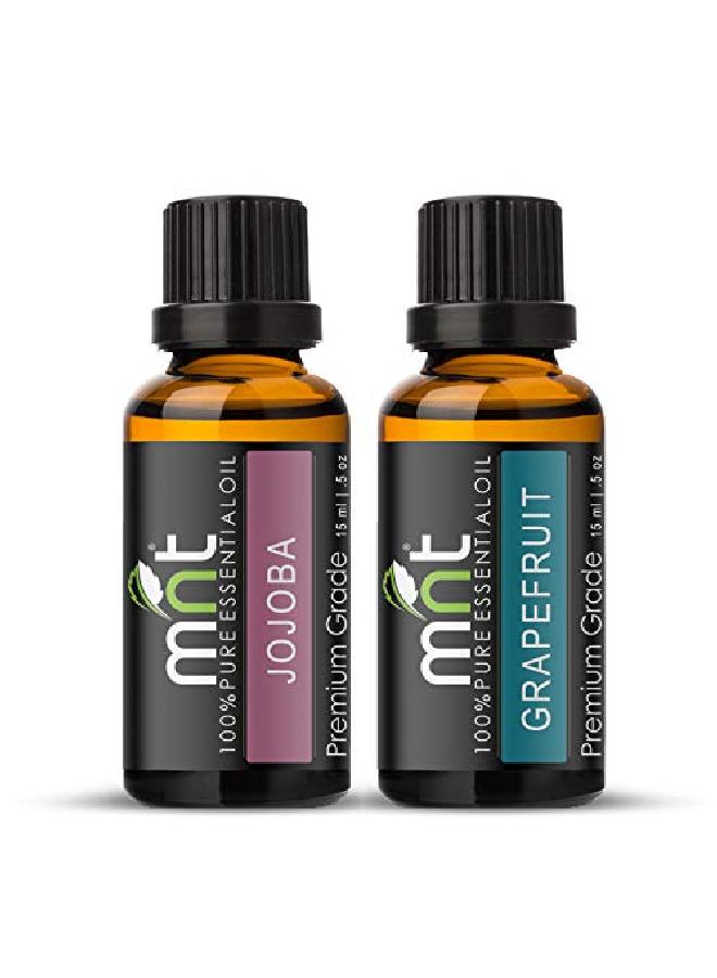 MNT Combo of Jojoba Oil and Grapefruit Oil For Hair Growth Skin care (Each 15ML) 100% Pure l Oil - Image 1
