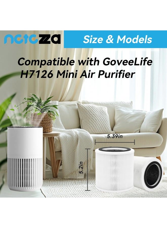 Netezza H7126 Filter Compatible with Govee H7126 Mini Air Purifier,Fit for Govee H7126 Replacement Filter,Replace Part #H7126,4pack - Image 2