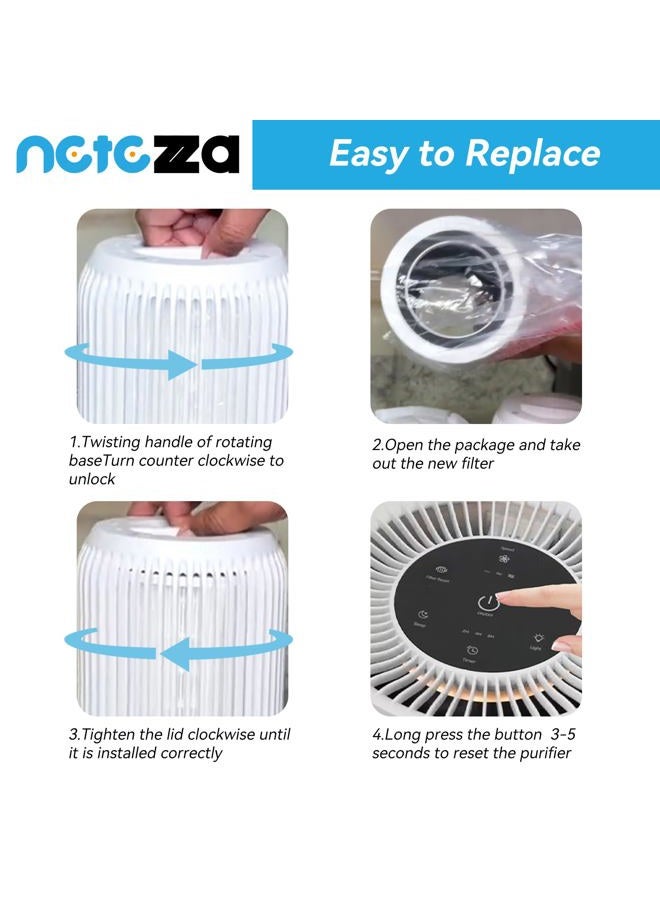 Netezza H7126 Filter Compatible with Govee H7126 Mini Air Purifier,Fit for Govee H7126 Replacement Filter,Replace Part #H7126,4pack - Image 5
