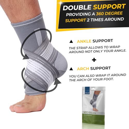 NeoTech Care Adjustable Ankle Support Brace (Gray, Size S, 1 Pair) - Image 3