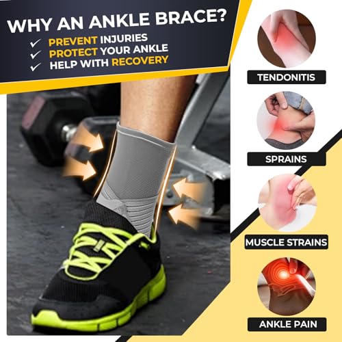 NeoTech Care Adjustable Ankle Support Brace (Gray, Size S, 1 Pair) - Image 5
