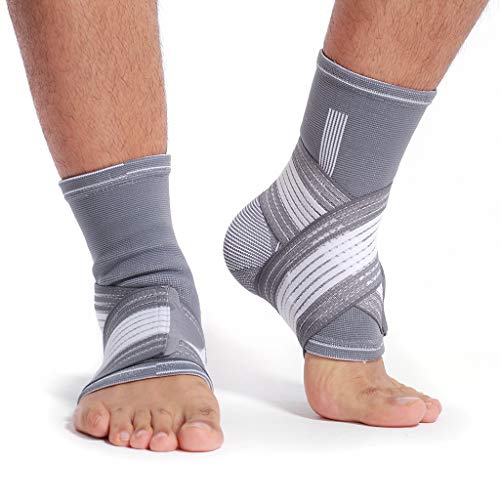 NeoTech Care Adjustable Ankle Support Brace (Gray, Size S, 1 Pair) - Image 1