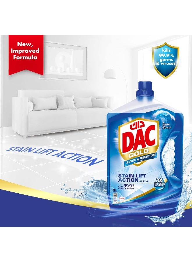 DAC Gold Cleaner + Disinfectant Ocean Breeze 3Litre - Image 2