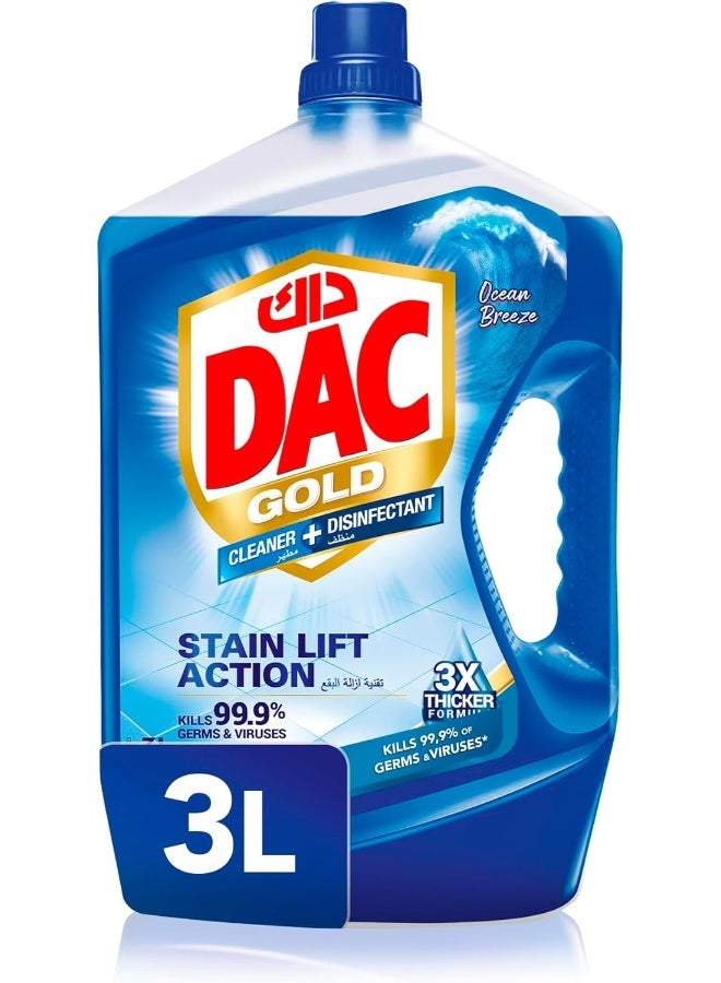 DAC Gold Cleaner + Disinfectant Ocean Breeze 3Litre - Image 1