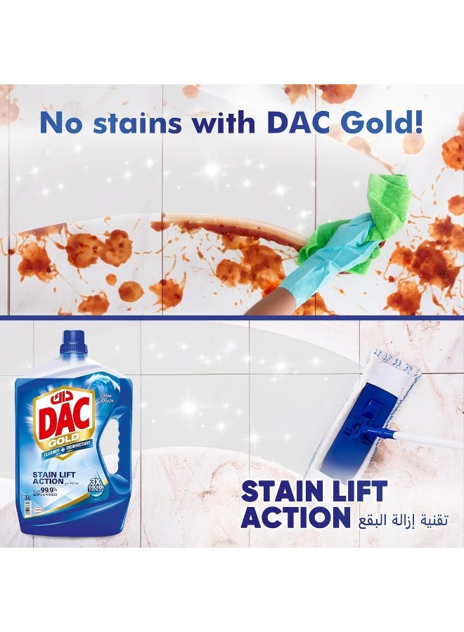 DAC Gold Cleaner + Disinfectant Ocean Breeze 3Litre - Image 4