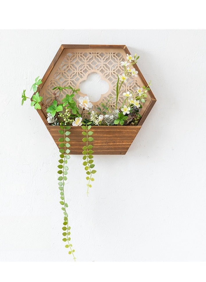 Generic Solid Wood Hanging Basket Balcony Creative Wall Pendant  - Image 1