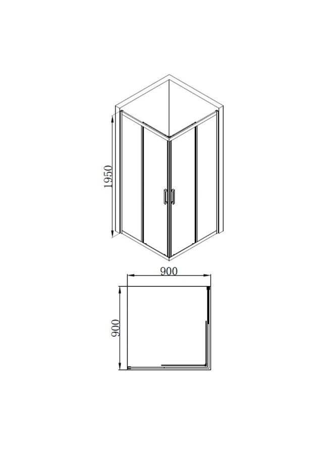 milano Milano Shower Cubicle Metal+Sandwich Glass As Picture Pattern 900*900*1950 | Tempered Glass Shower Cubicle | Glass Shower Partition Eclosure For Toilet Bathroom - Metal+Sandwich Glass  - Image 4