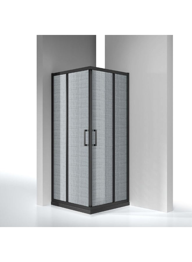 milano Milano Shower Cubicle Metal+Sandwich Glass As Picture Pattern 900*900*1950 | Tempered Glass Shower Cubicle | Glass Shower Partition Eclosure For Toilet Bathroom - Metal+Sandwich Glass  - Image 2