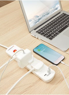 LAWAZIM heavy duty 3 Way Extension Cable with on/off buttons & 2 USB Port | 3 Meters | 2990W  - Image 5