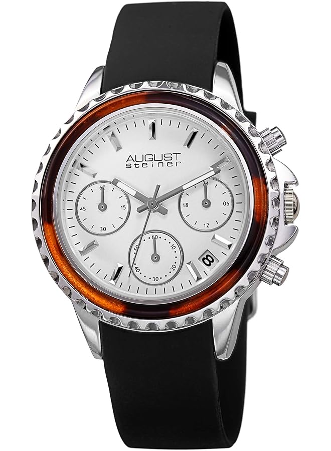 August Steiner Women's Quartz Analog Display Watch With Silicone Strap - Image 1