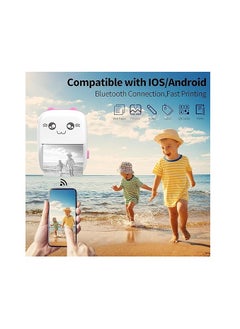 Spaceshoop Portable Mini Printer, Mini Pocket Printer, Thermal Photo Printer for Scrapbooking Text Memo Notes Office Receipts Printing Inkless Blue  - Image 3