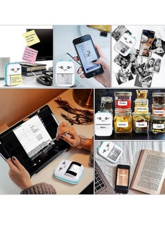 Spaceshoop Portable Mini Printer, Mini Pocket Printer, Thermal Photo Printer for Scrapbooking Text Memo Notes Office Receipts Printing Inkless Blue  - Image 2