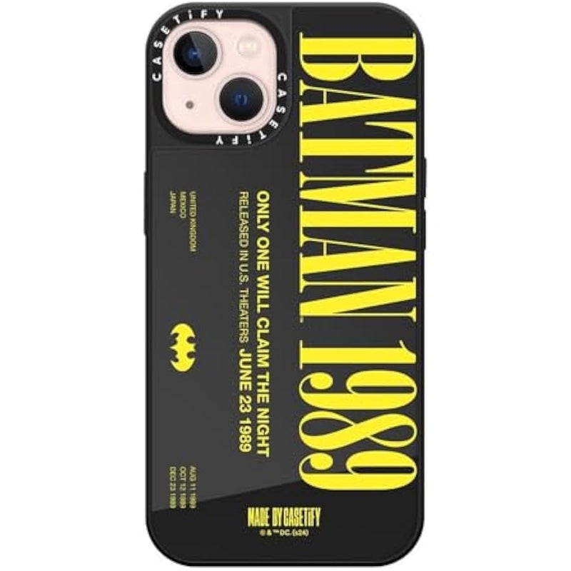 Casetify Mirror iPhone 13 Case 【Batman Co-lab / 4.9ft Drop Protection/Compatible with Magsafe】 - Batman 1989 - Silver on Silver - Image 1
