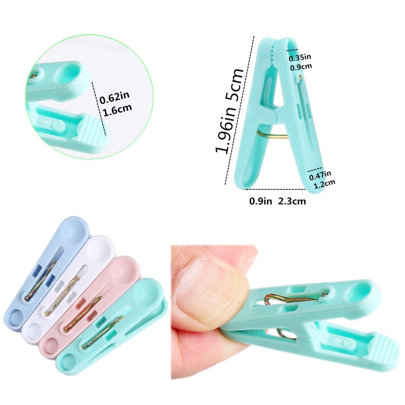 Rovedcity 56 Pcs Colorful Clothespins, 4 Colors Spring Clips (2 Inch) Small Clothes Pin with Black Storage Bag - for Laundry, Drying Clothes, Home Use - Image 4