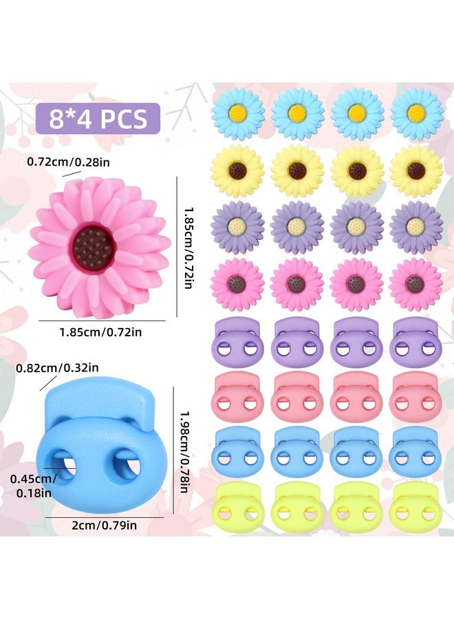 CESUSME 32 Pcs Knitting Needle Stoppers, Cute Daisy Sun Flower Knitting Silicone Stoppers, Knitting Needle Point Protectors, Knitting Crochet for Hand DIY Supplies Accessories - Image 2