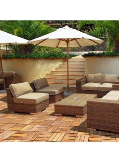 HOME TASTE Wooden Floor Decking Tiles Timberlock Interlocking Wood Tiles Floor Tiles Balcony Flooring Tiles Home Floor Tiles Diy Tiles Garden Tiles (Pack_ (6 Pieces))  - Image 3