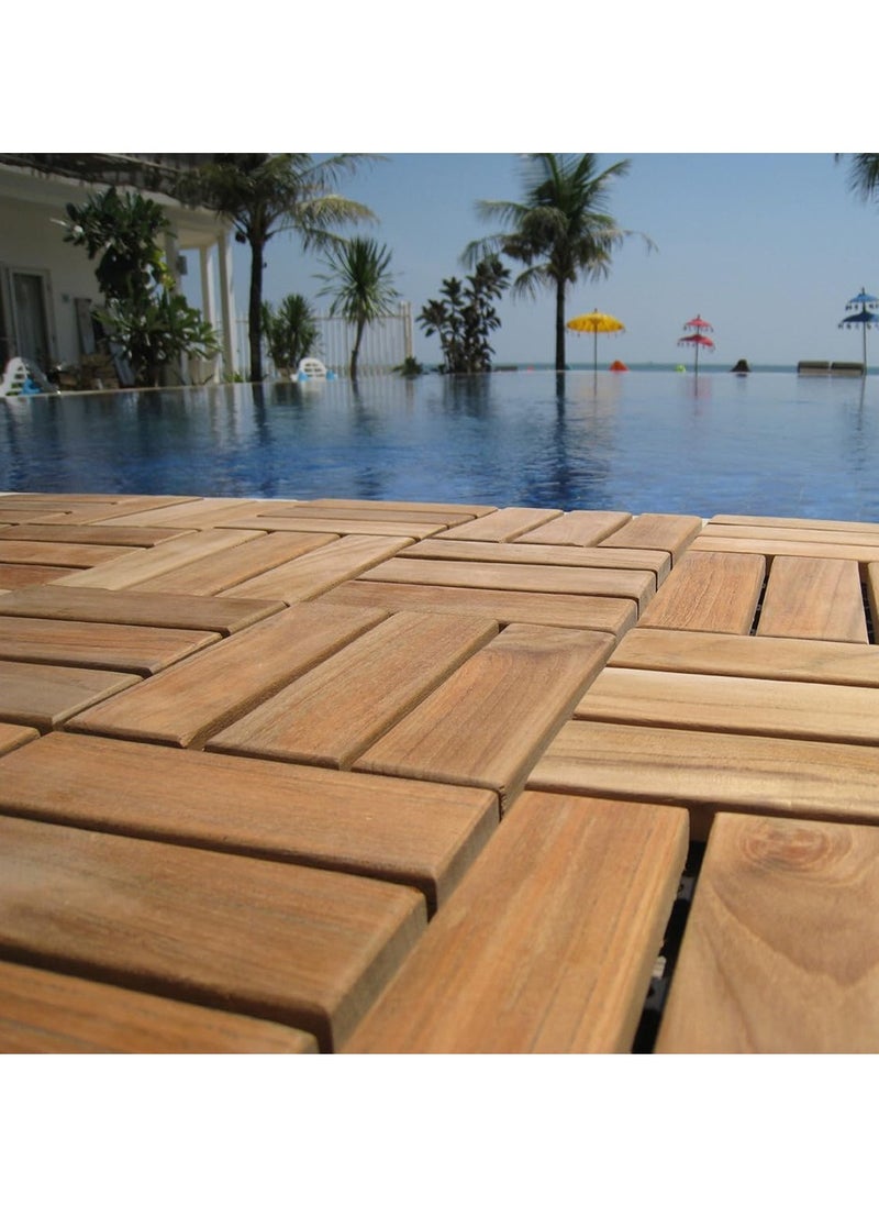 HOME TASTE Wooden Floor Decking Tiles Timberlock Interlocking Wood Tiles Floor Tiles Balcony Flooring Tiles Home Floor Tiles Diy Tiles Garden Tiles (Pack_ (6 Pieces))  - Image 4
