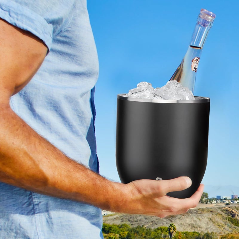 Snowfox SNOWFOX Plus, Premium Vacuum Insulated Stainless Steel Ice Bucket with Lid/Scoop,Home Bar Accessories,Elegant Bartending Ice Buckets for Parties,Beautiful Outdoor Entertaining Supplies,3L,Dark Walnut  - Image 5