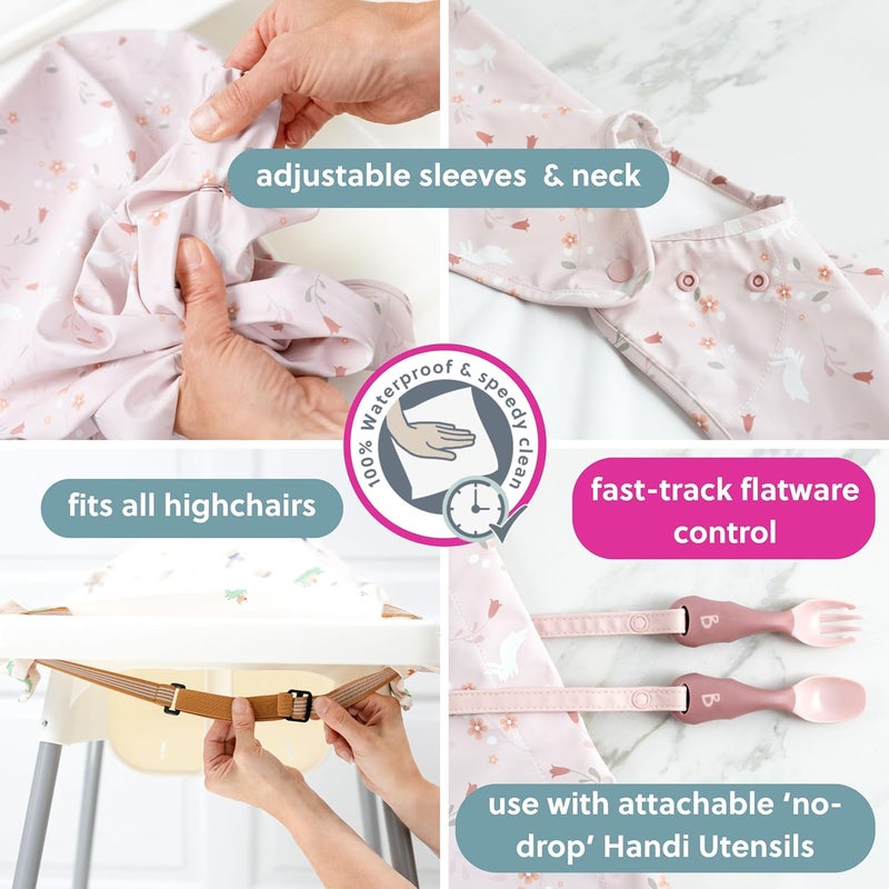 Bibado Baby Bibs With Sleeves - Toddler and Baby Led Weaning Bib - 6-36 Months, Attaches to Highchairs, Strollers, Tables - Image 3