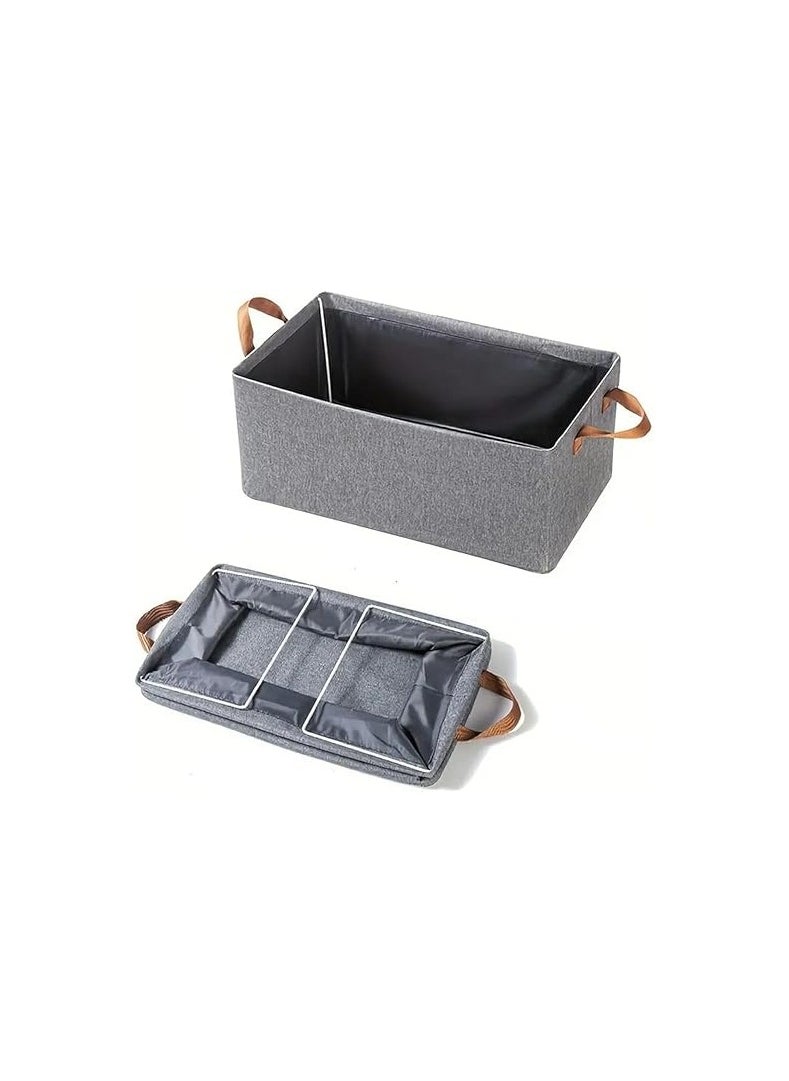 Generic Wardrobe Organizer, Foldable Storage Basket with Heavy Duty Metal Hardware, Drawer Organizers with Durable Washable Handles (3)  - Image 1
