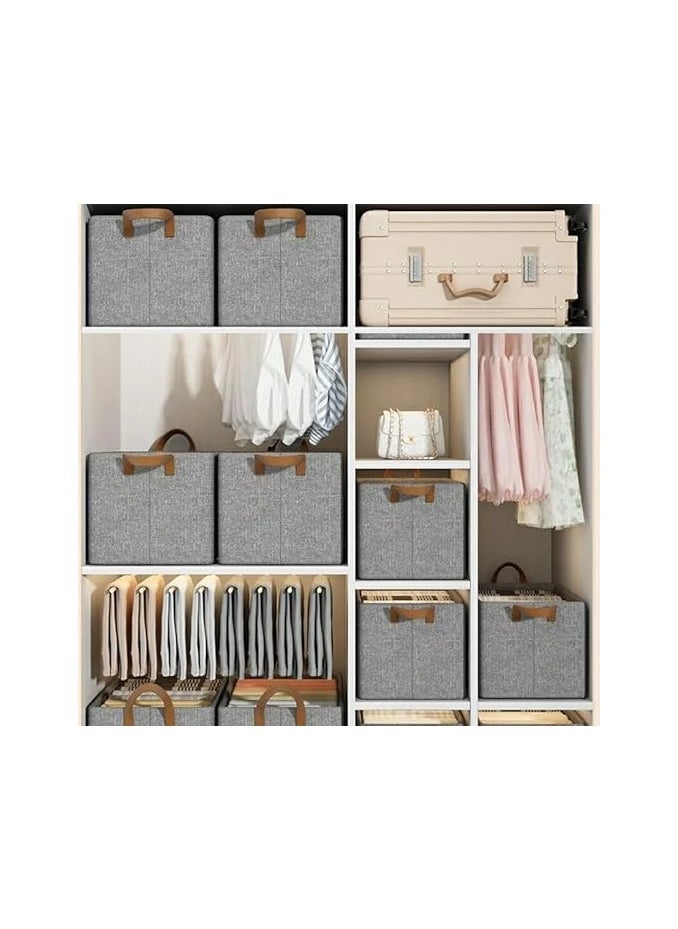 Generic Wardrobe Organizer, Foldable Storage Basket with Heavy Duty Metal Hardware, Drawer Organizers with Durable Washable Handles (3)  - Image 3