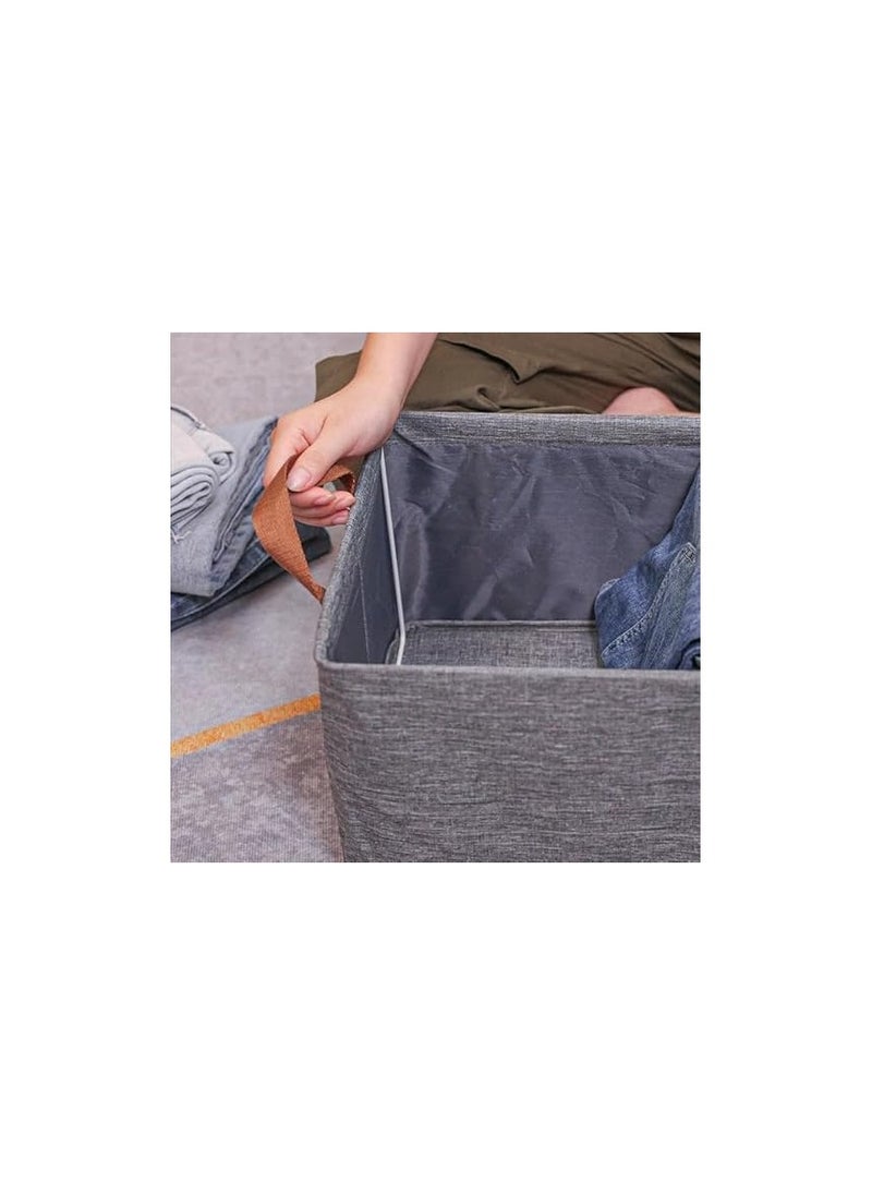 Generic Wardrobe Organizer, Foldable Storage Basket with Heavy Duty Metal Hardware, Drawer Organizers with Durable Washable Handles (3)  - Image 4