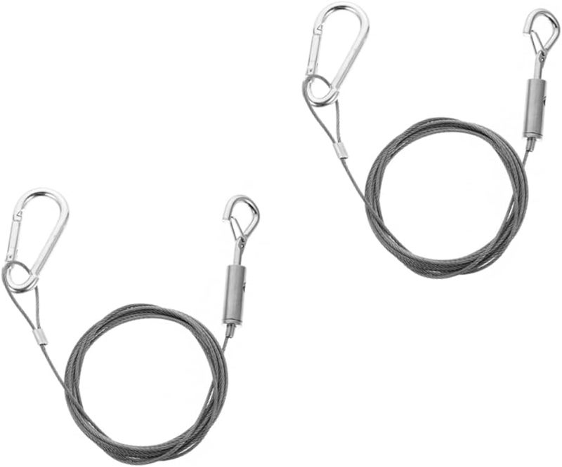 قطعتان من سلك حبل فولاذي معلق مع خطافات للإضاءة والإطارات والنباتات وديكور المنزل والمكتب - Image 2