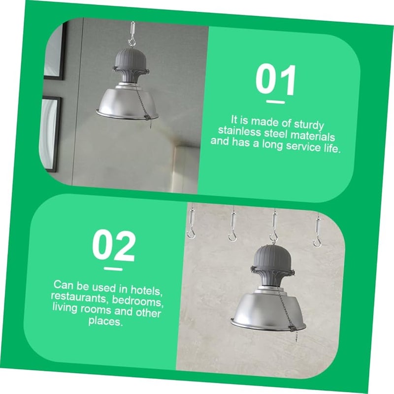 قطعتان من سلك حبل فولاذي معلق مع خطافات للإضاءة والإطارات والنباتات وديكور المنزل والمكتب - Image 3