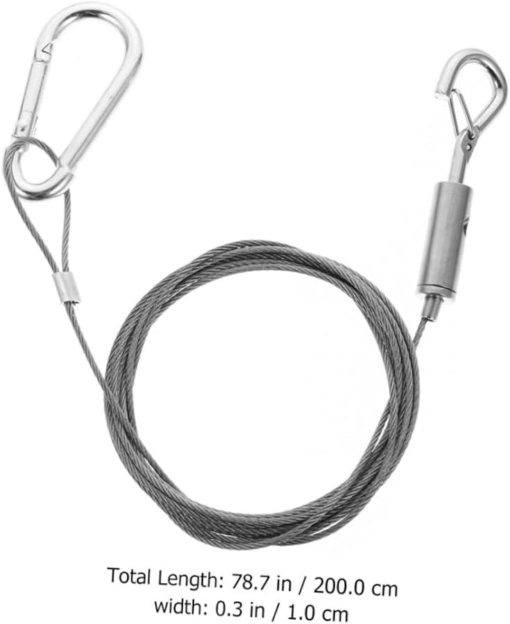 قطعتان من سلك حبل فولاذي معلق مع خطافات للإضاءة والإطارات والنباتات وديكور المنزل والمكتب - Image 4