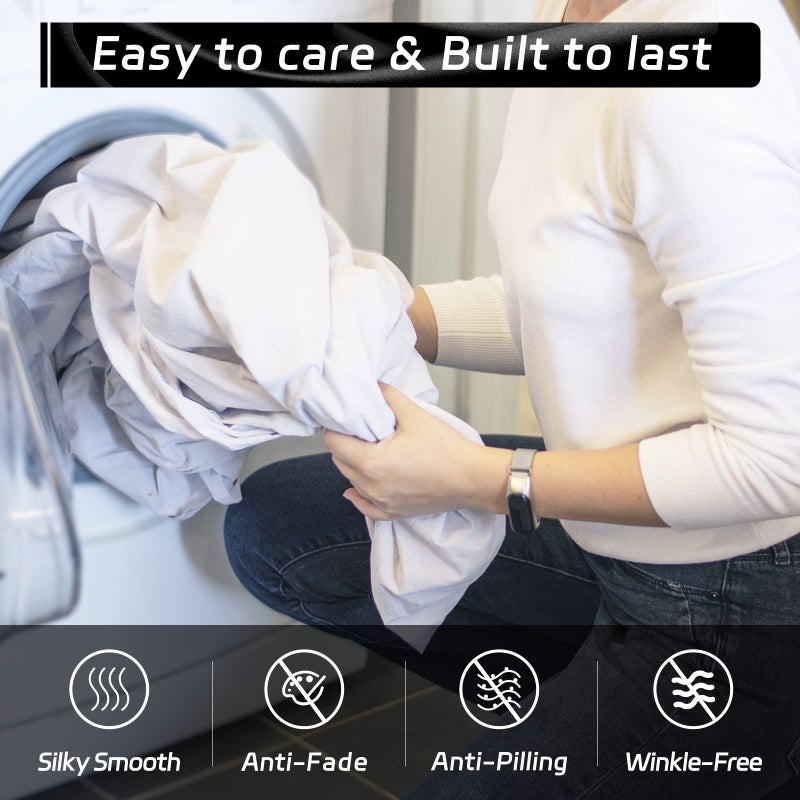 EaseHome مجموعة سرير بحجم easurehome burgundy size -size - جيب عميق إلى 18 بوصة مرتبة 4 قطعة - صفائح الفراش الممتازة ومساحات مجموعة - تجاعيد ناعمة إضافية مقاومة للبقع مقاومة - Image 5