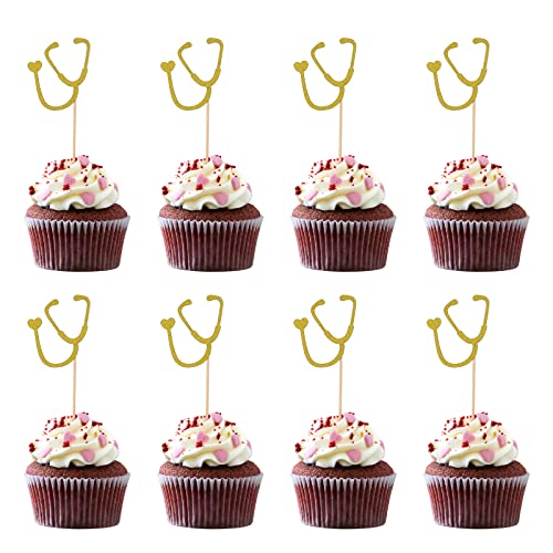 Amosfun 24 Pcs CupCake Toppers Nurse Cupcake Picks for School Graduation Medical Nurse Themed Birthday Party Cake Decorations Supplies - Image 1