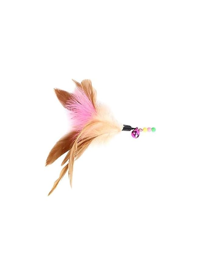 Cat Toy Feather Wand, Interactive Pet Cat Kitten Chaser Teaser Wire Wand With Bell Beads for Cat Exercise Play Fun Gifts - Image 1