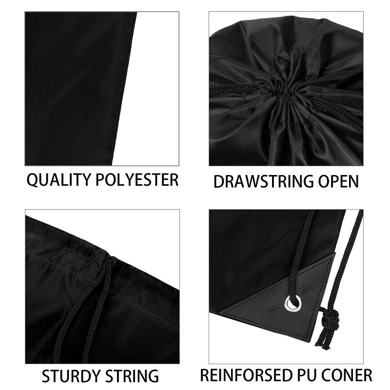 Vorspack Drawstring Backpacks Bulk 20 Pieces String Bags Customized Bags for Party Gym Sport Trip - Black - Image 4