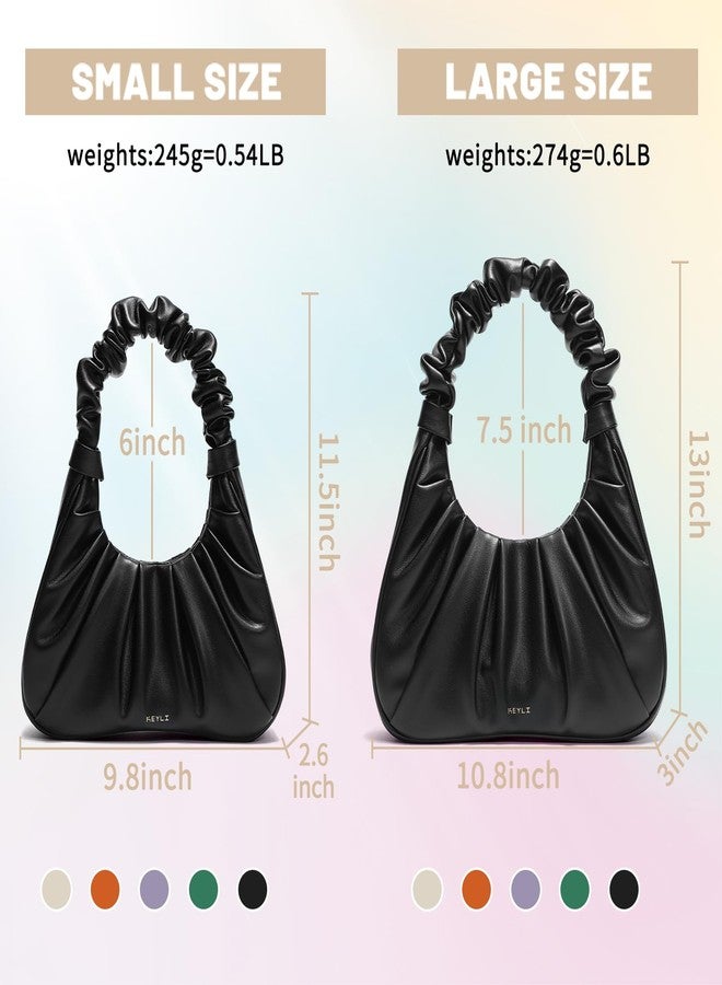 Keyli Cute Purses Mini Shoulder Bag for Women Waterproof Leather Tote Handbags fashionable travel Large clutch hobo purse with Magnetic Closure Black - Image 3